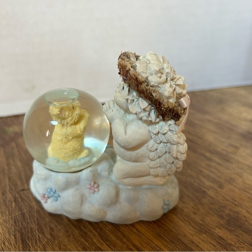 Vintage Westland Dreamsicles Snow Globe Cherub Angel & Cat Praying 90’s Figurine - Picture 4 of 8